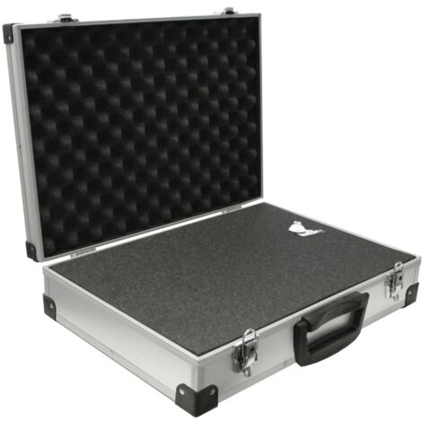Peaktech 7270 - Custodia Universale per Strumenti di Misura, Custodia in Alluminio Resistente, Vano Porta Attrezzi, Imbottitura in Schiuma, con Lucchetto, Antipolvere, XXL - 500 x 350 x 120 mm