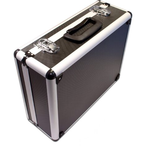 Peaktech 7300 - Custodia Universale per Strumenti di Misura, Alluminio Resistente, Vano Porta Attrezzi, Imbottitura in Schiuma, Lucchetto, Antipolvere, Carico utile max 20 kg, Nero, 320 x 250 x 150 mm