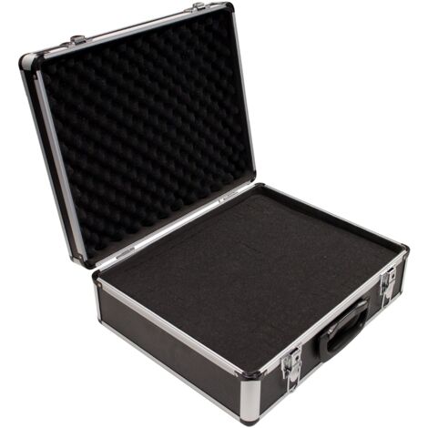 PeakTech 7305 - Custodia universale per strumenti di misura, Custodia in alluminio resistente, Vano porta attrezzi, Imbottitura in schiuma, Con lucchetto, Antipolvere, L - 405 x 330 x 150 mm