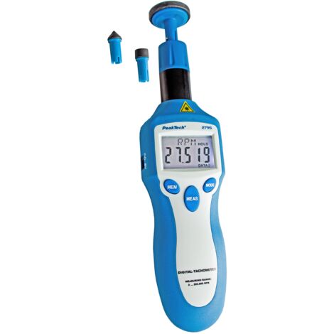Peaktech P 2795 - Tachimetro, Display LCD a 5 Cifre, Misurazione della Velocità, Protezione in Gomma, Selezione Automatica del Campo di Misurazione, Visualizzazione del Livello Batteria - 160G