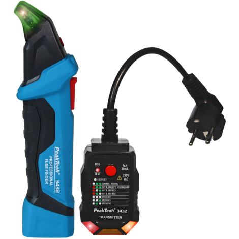 PEAKTECH Sicherungsfinder, P 3432, mit RCD-Tester
