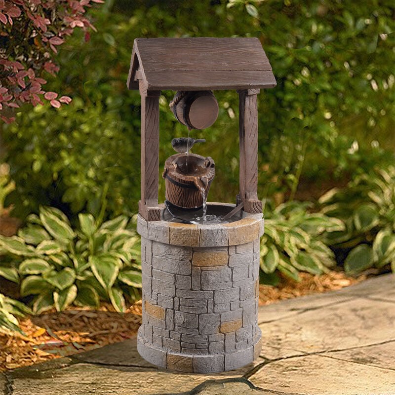 

Fuente De Agua Exterior De Madera Con Bomba Para Jardín Patio VFD8212-EU - Peaktop