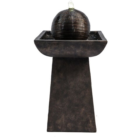 main image of "Peaktop Outdoor Garden Patio Charcoal LED Water Fountain Feature VFD8410-UK"