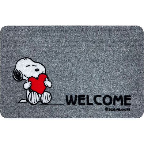 Peanuts Zerbino Ingresso Snoopy Originale Rettangolare 40 x 60 Cm Tappeto Ingresso Asciugapassi Tappetino Antiscivolo Interno Estero Originale Idea Regalo  Welcom
