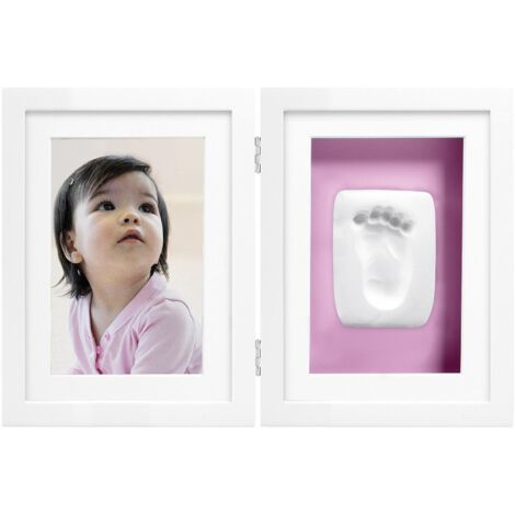 PEARHEAD Babyabdruck Tischbilderrahmen Baby für 1 Foto und Hand- und Fußabdruck