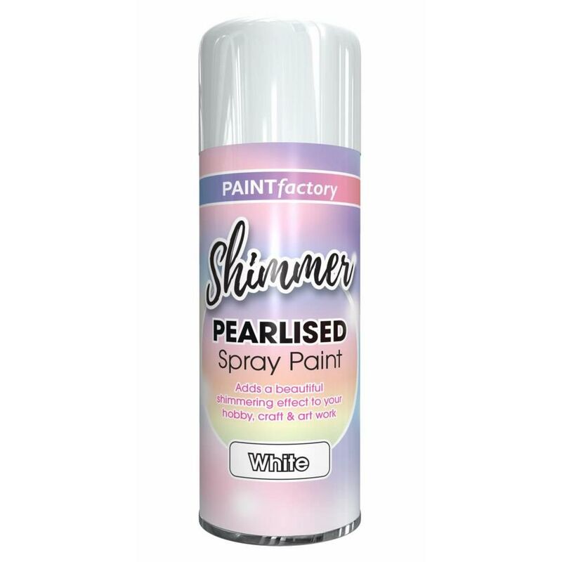 Pearlised Shimmer Effect Spray Paint Pearlescent Pearl Glitter Craft - 400ml - White