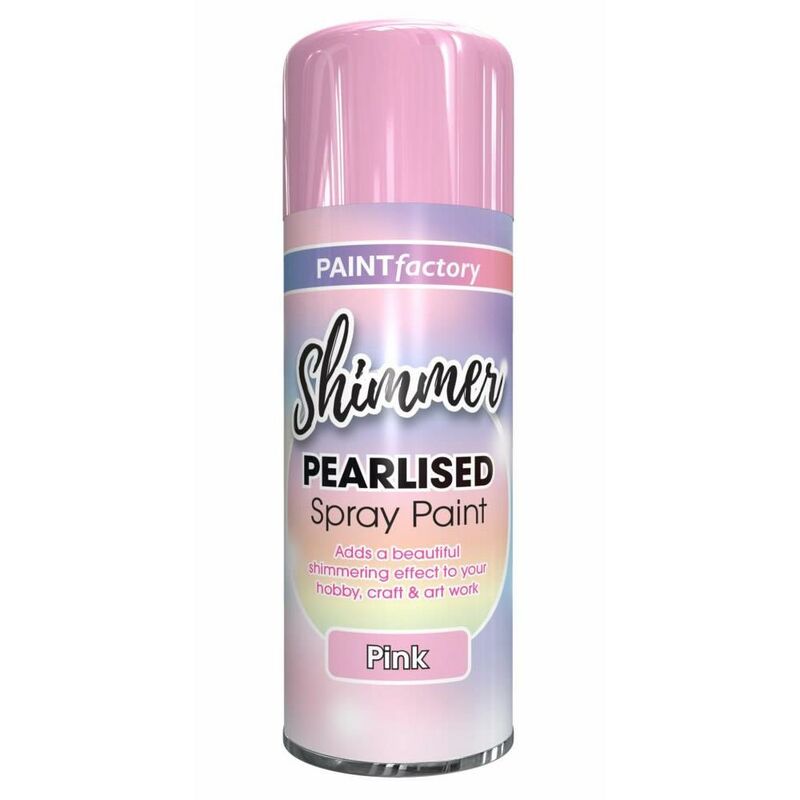 Paint Factory - Pearlised Shimmer Effect Spray Paint Pearlescent Pearl Glitter Craft - 400ml - Pink