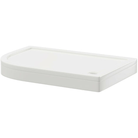 Pearlstone 1200mm x 800mm x 40mm Left Hand Offset Quadrant Shower Tray and Plinth