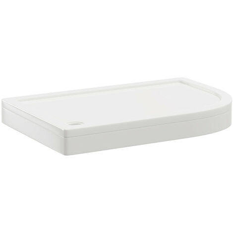 Pearlstone 1200mm x 800mm x 40mm Right Hand Offset Quadrant Shower Tray and Plinth