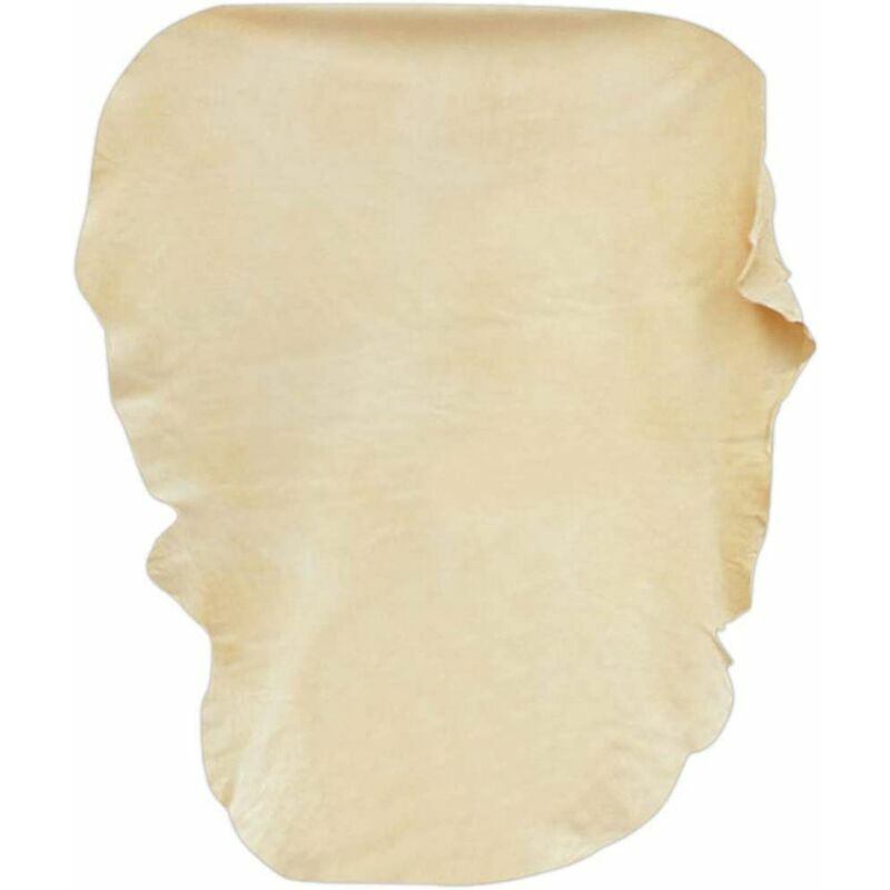 Peau de Chamois Naturelle (L/90x60cm), Chamoisée Cuir Véritable pour Verre Miroir Vitre dans Voiture Moto Cuisine Salle de Bain Maison Bureau