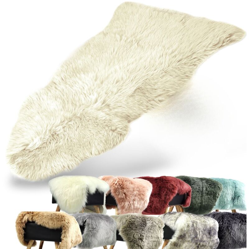 Peau de mouton Audrey Qualité supérieure Ivory 90 x 60 cm