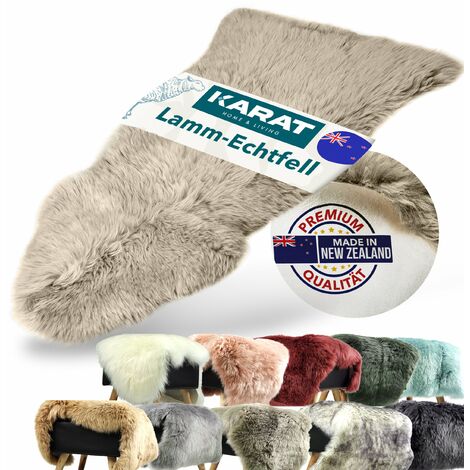 Peau de mouton Audrey Qualité supérieure Dark Beige 90 x 60 cm