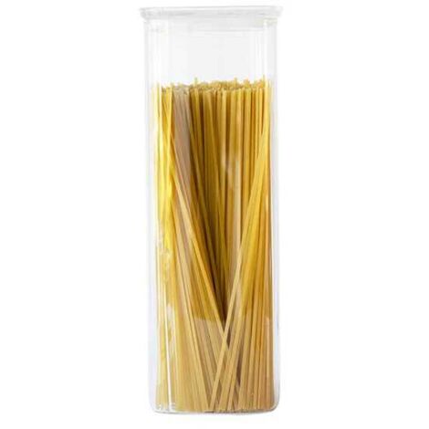 Pebbly Square 2200ml Glass Food Container With Glass Lid