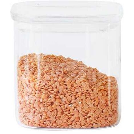 Pebbly Square 800ml Glass Food Container With Glass Lid