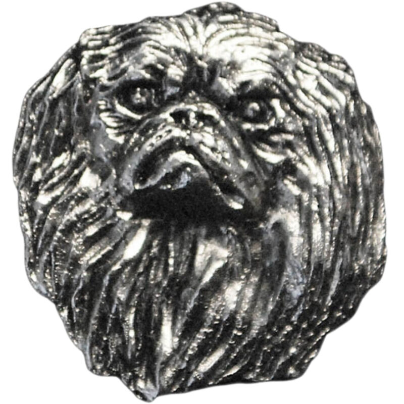 Image of Pechinese - spilla a forma di cane argentata, spilla elegante, decorazione per bavero di Art-Dog