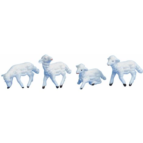 Pecorelle bianche per presepe natalizio 4 x 3 cm, set di 24 pezzi assortiti