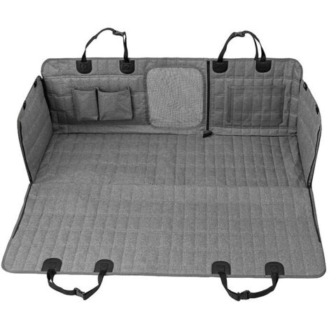 Pecute Housses de Siège d'auto pour Chien Universelle, Housse Protection de Siège d'arrière avec Poche de Rangement, Housse Banquette Imperméable pour Voiture et SUV Tansport Chien(147x 176cm,Gris)
