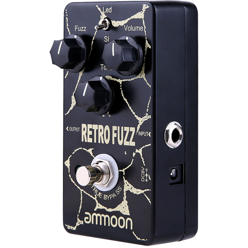 

Pedal de efecto de guitarra analogica Fuzz RETRO FUZZ, 2 modos, carcasa de aleacion de aluminio True Bypass, Negro