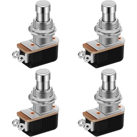 Pedal de guitarra eléctrica de tacto suave con pulsador momentáneo SPST de 2 pines, 4 piezas, interruptor de encendido/apagado
