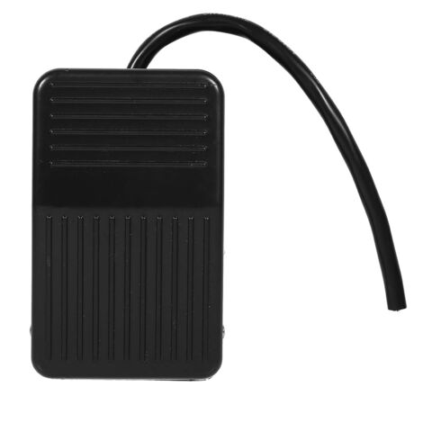 Pedal eléctrico negro 220 V/380 V – 100 mm x 61 mm, cable de 10 cm, función momentánea – conmutación sin contacto – plástico ecológico