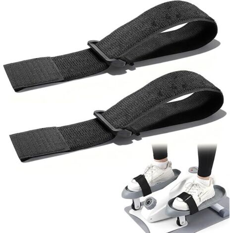 Pedal Straps - Adjustable Nylon Elastic Bike Pedal Straps for Elliptical Machine and Under Desk Leg Exerciser - 2 Pieces