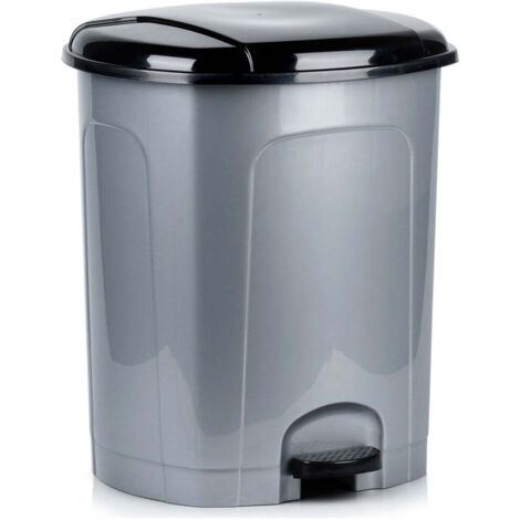 Pedal waste bin plastic gray 50 l