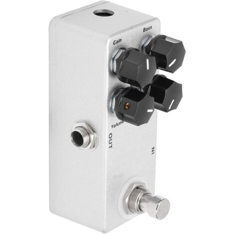 Pédale de distorsion compacte métal 4 boutons pour guitare électrique et basse