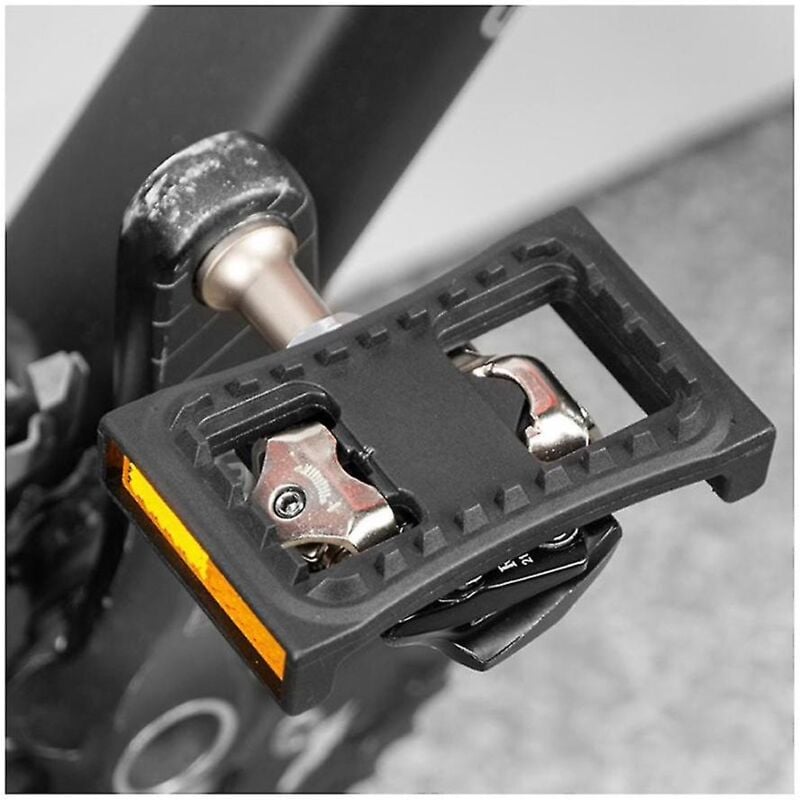 Fei Yu - Pédale de vélo de montagne avec coussinet de conversion, réflecteur en nylon, adaptateur plat, pédale autobloquante, plate Pe