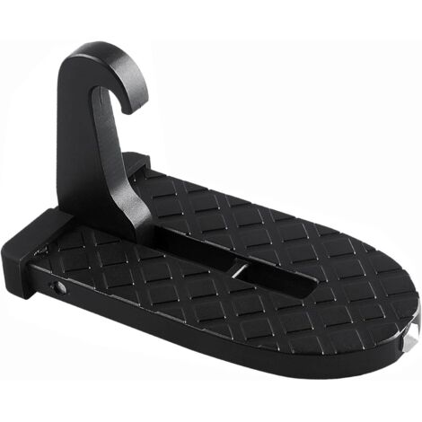 Pedale di assistenza per auto, 1 gradino pieghevole per portiera auto, realizzato in lega di alluminio, utilizzato per la pulizia del tetto, adatto per SUV, camper, ricambi auto Jeep (nero)