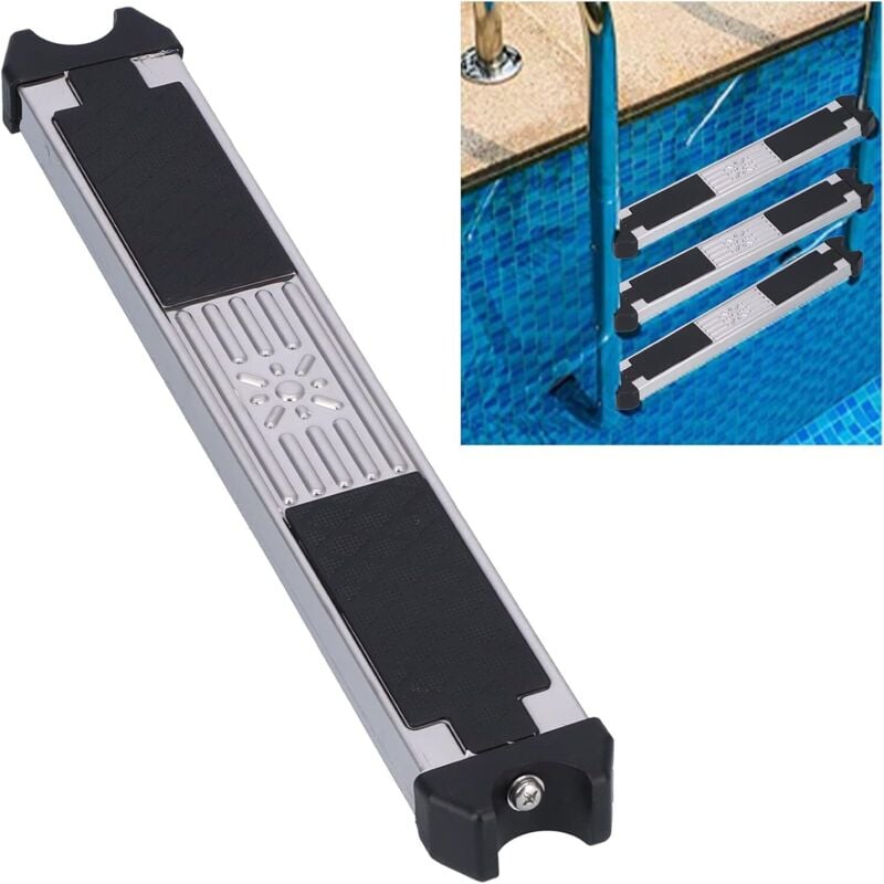 Image of Pedale per scaletta da piscina in acciaio inox antiscivolo, accessorio di ricambio per pedali per scalette da piscina, pedale per scaletta da piscina