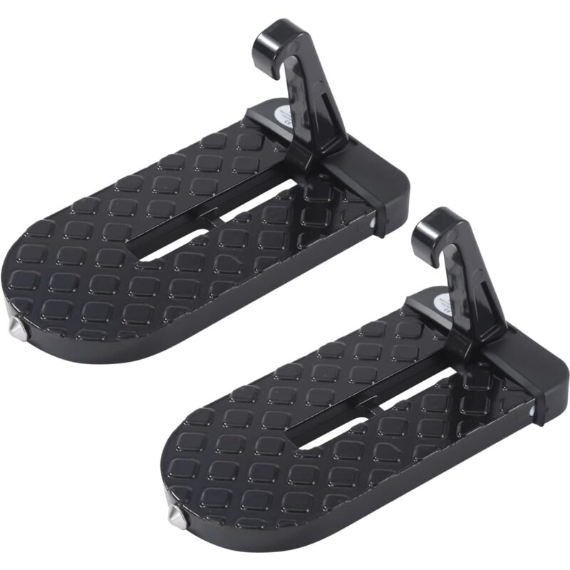 Pédale Pliante de Pied de Porte de Voiture 2 Pièces, Capacité de Chargement Maximale 100 kg, Crochet de Loquet de Repose-Pieds de Marchepied de Porte