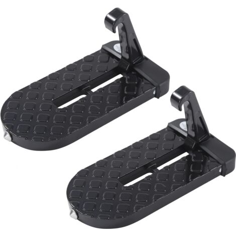Pédale Pliante de Pied de Porte de Voiture 2 Pièces, Capacité de Chargement Maximale 100 kg, Crochet de Loquet de Repose-Pieds de Marchepied de Porte de Voiture Pliable Multifonctionnel