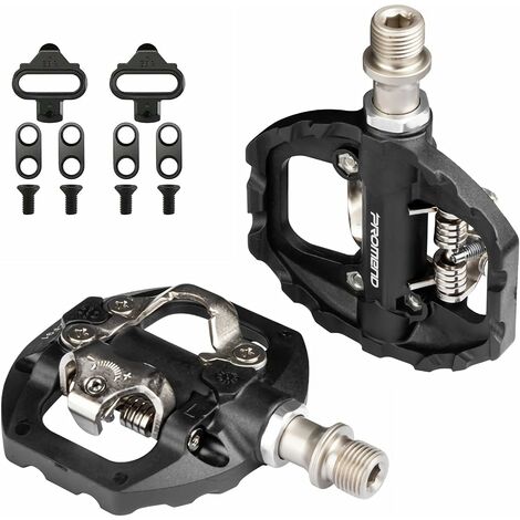 Pédale VTT Automatique Pédales pour Vélo à Double Plateforme Pédales Compatible avec Pédales pour Vélo, Haute Efficacité Antidérapant et légères en Fibre de Nylon Pédales 9/16“