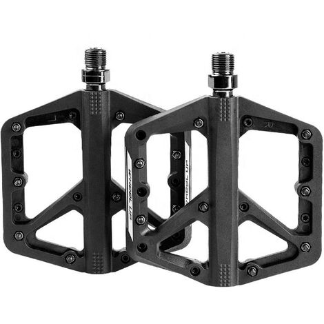 Pédale VTT Route Cyclisme Pedales Plates Anti-Glissant，Noir