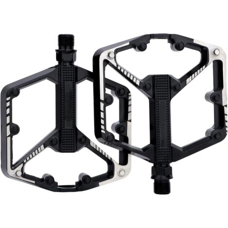 Pedales anchos para bicicleta, pedales universales para bicicleta, pedales antideslizantes, pedales de aluminio para trekking, para la mayoría de bicicletas, como bicicletas de montaña, bicicletas de 