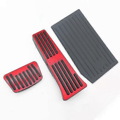 Pédales d'accélérateur, de frein et de carburant en aluminium pour Hyundai Tucson 2021-2022 NX4 : revêtement antidérapant, 3 pièces, noir et rouge.