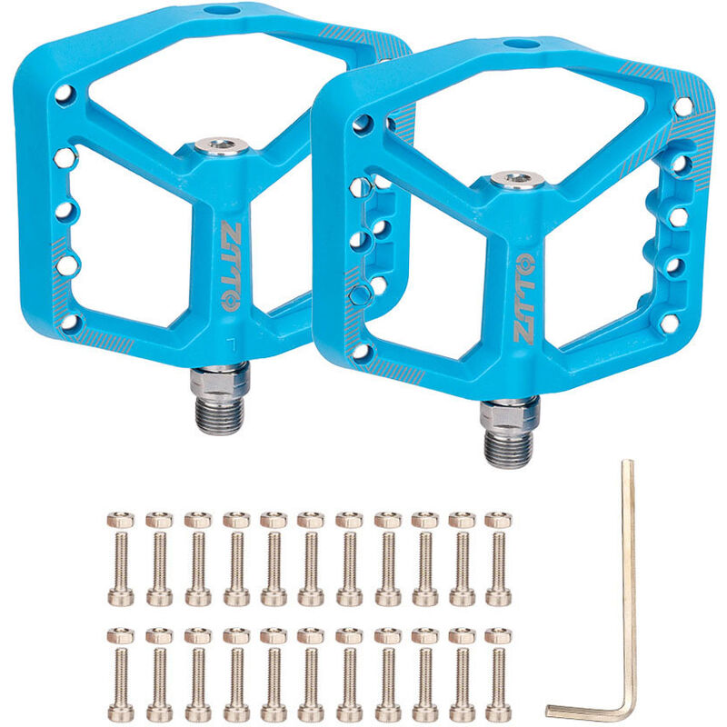 

Pedales de bicicleta de montana MTB, pedales planos de plataforma de bicicleta de fibra de nailon, antideslizante, rodamiento sellado de 9/16