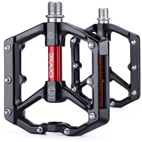 Pédales de Vélo avec Réflecteurs, Aluminium Antidérapant, 9/16 Pouces, Pour