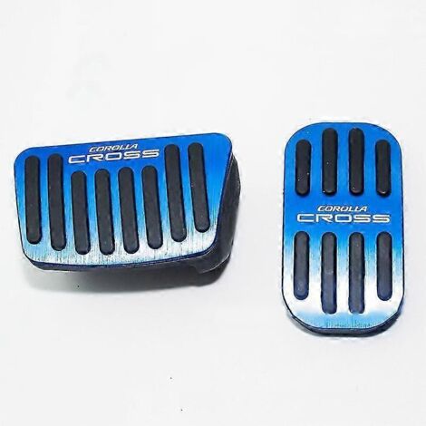 Pédales de voiture en acier inoxydable de qualité supérieure pour Toyota Corolla Cross XG10 2020 2021 2022 - Accessoires - Revêtement de pédale antidérapant - 2 pièces - Bleu