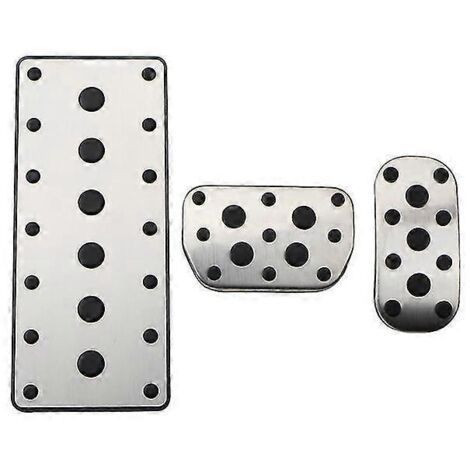 Pédales de voiture en acier inoxydable pour Toyota Innova 2016-2021 - Protections incluses - Accessoires auto - Pédales - Lot de 3 avec repose-pieds