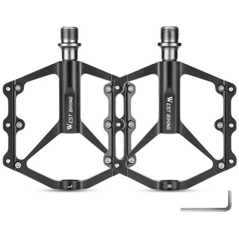 Pédales de VTT en aluminium à 3 roulements, pédales de vélo de route antidérapantes et creuses de rechange