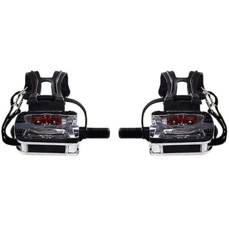 Pédales SPD pour vélo de spinning avec cages d'orteils pour pédales à clip Pédales de plate-forme de cyclisme d'exercice en salle 9/1