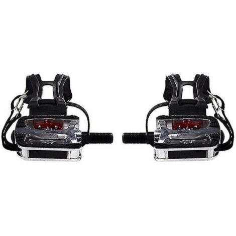 Pédales SPD pour vélo de spinning avec cages d'orteils pour pédales à clip Pédales de plate-forme de cyclisme d'exercice en salle 9/1