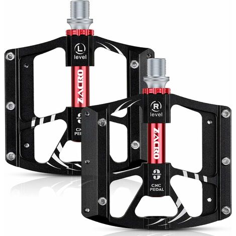 Pédales VTT, Pédales de Vélo Antidérapantes en Aluminium pour Vélo de Route, MTB (Noir & Rose)