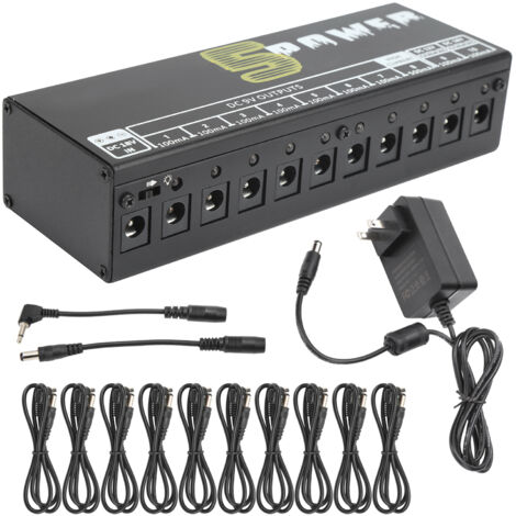 Pédalier Alimentation Effets Guitare Électrique Protection Court-Circuit/Surtension 100‑240V Prise US