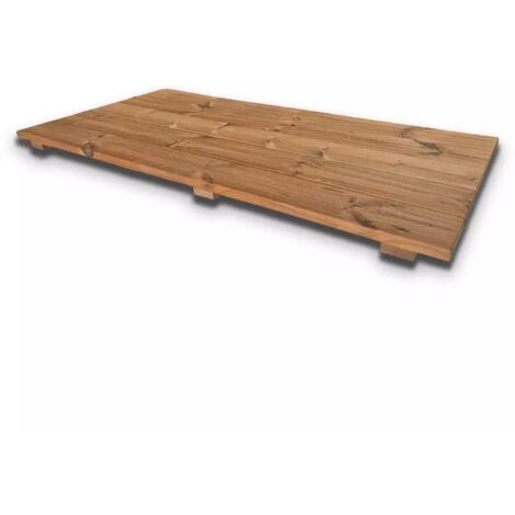 Pedana antiscivolo per doccia 100x60 cm in legno Thermo-Wood