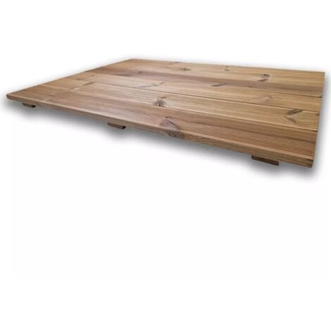 Pedana antiscivolo per doccia 100x70 cm in legno Thermo-Wood