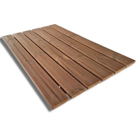 Pedana doccia antiscivolo in legno THERMO WOOD, 118x78 cm