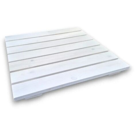 Pedana Doccia Legno Antiscivolo Sunwood 60x60 cm - Design Moderno Made in Italy - Bianco