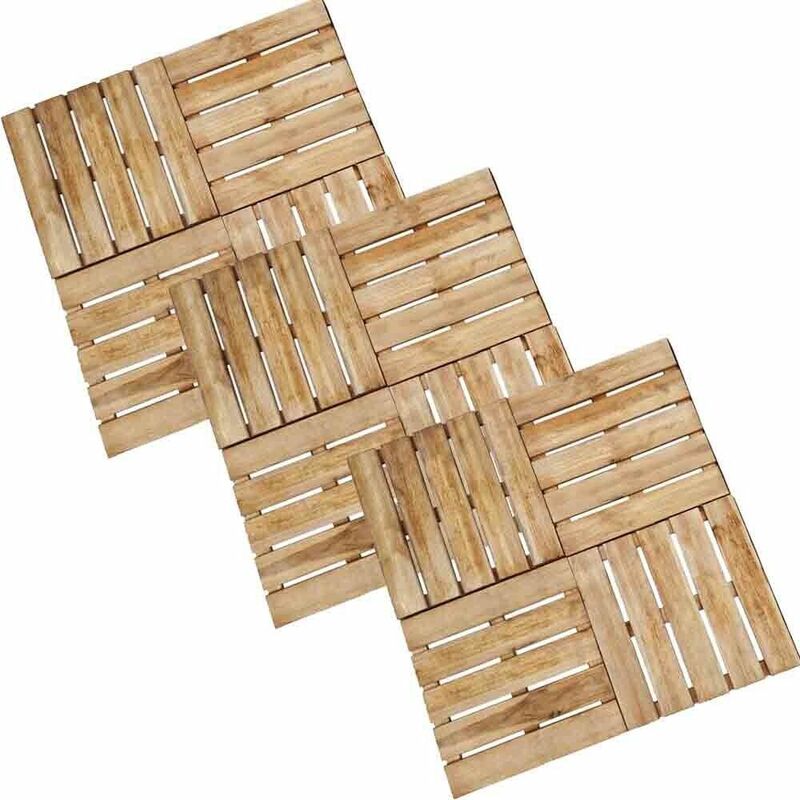 Image of Pedana in legno di pino impregnato antiscivolo - 50x50x3,2 cm - 12 pezzi
